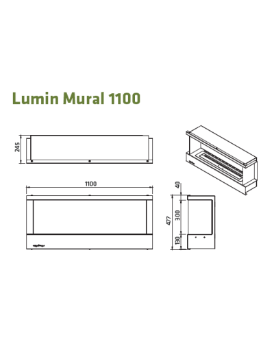 LACUNZA BIOETANOL LUMIN 1100 MURAL